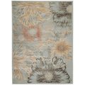 Radici 3809-0012-BLUE Garda Rectangular Floral Rugs, Blue - 7 ft. 10 in. x 10 ft. 6 in. 3809/0012/BLUE